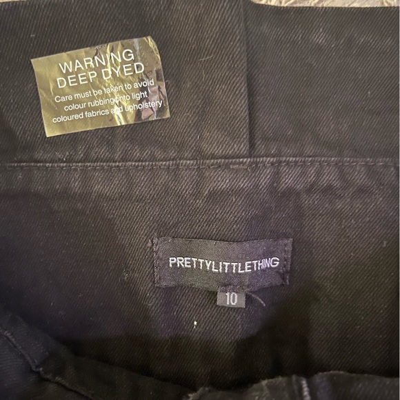 Snatched midi, black denim skirt, raw edge - Picture 3 of 5